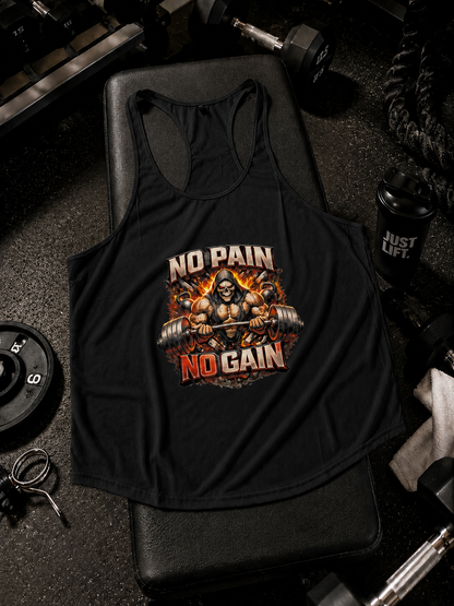 Dio Braccio™ No Pain No Gain Premium Gym Stringer | Performance Fitness Tank