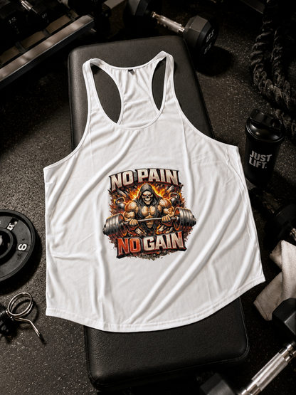 Dio Braccio™ No Pain No Gain Premium Gym Stringer | Performance Fitness Tank